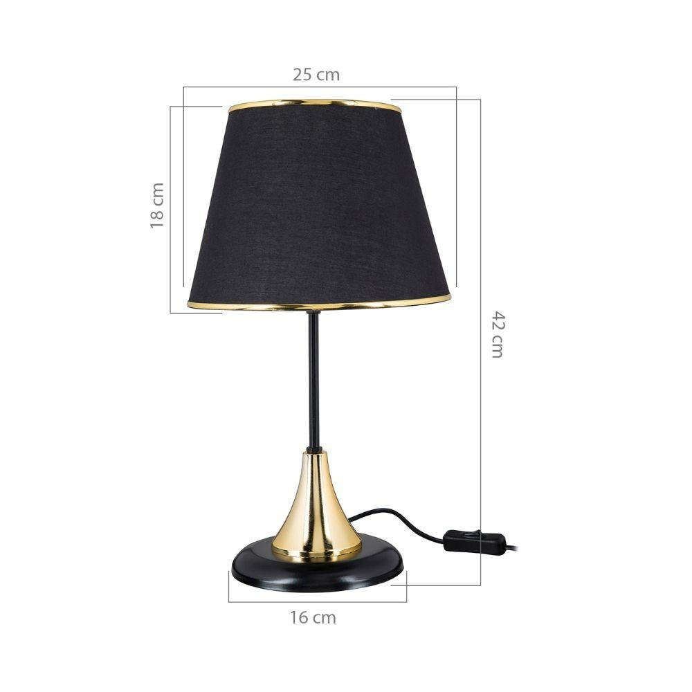 Lampada da tavolo Arden metallo e paralume in PVC effetto tessuto nero ASZ1632