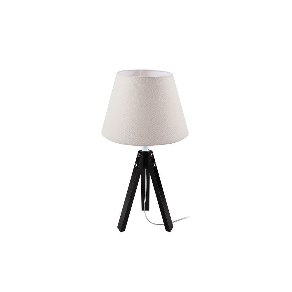 Lampada da tavolo DECOPIC2632 con paralume in PVC effetto tessuto bianco
