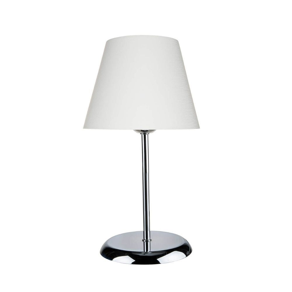 Lampada da tavolo Elva ASZ1047 in metallo e paralume in PVC effetto tessuto