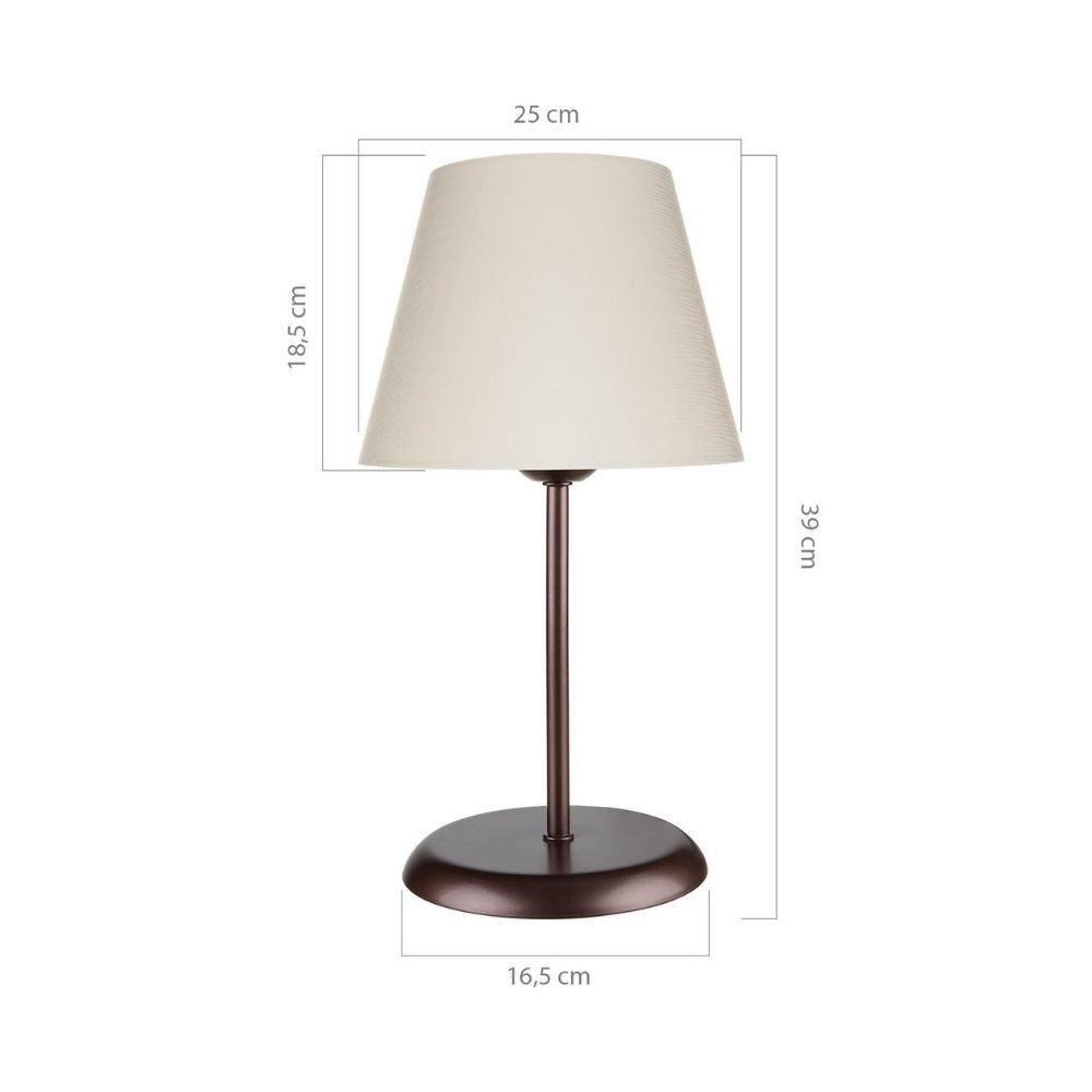 Lampada da tavolo Elva ASZ1050 in metallo e paralume in PVC effetto tessuto