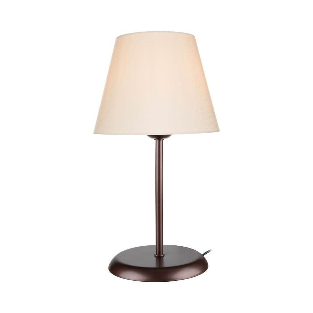 Lampada da tavolo Elva ASZ1050 in metallo e paralume in PVC effetto tessuto