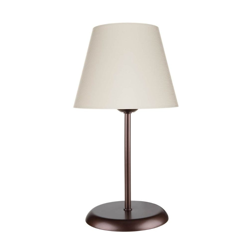 Lampada da tavolo Elva ASZ1050 in metallo e paralume in PVC effetto tessuto