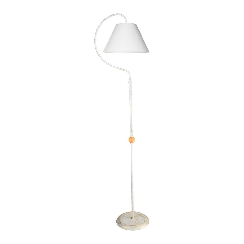 Lampada da terra a stelo Geo ASZ1043 con paralume in PVC effetto tessuto bianco