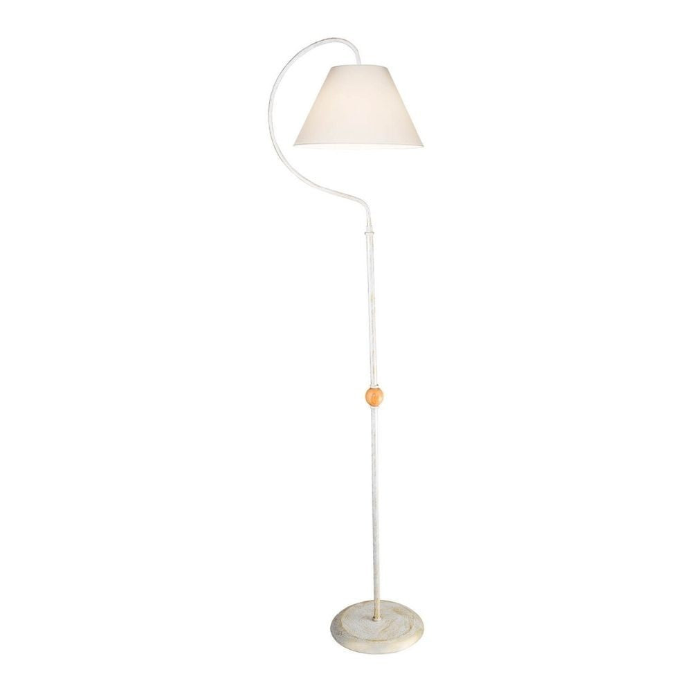 Lampada da terra a stelo Geo ASZ1043 con paralume in PVC effetto tessuto bianco