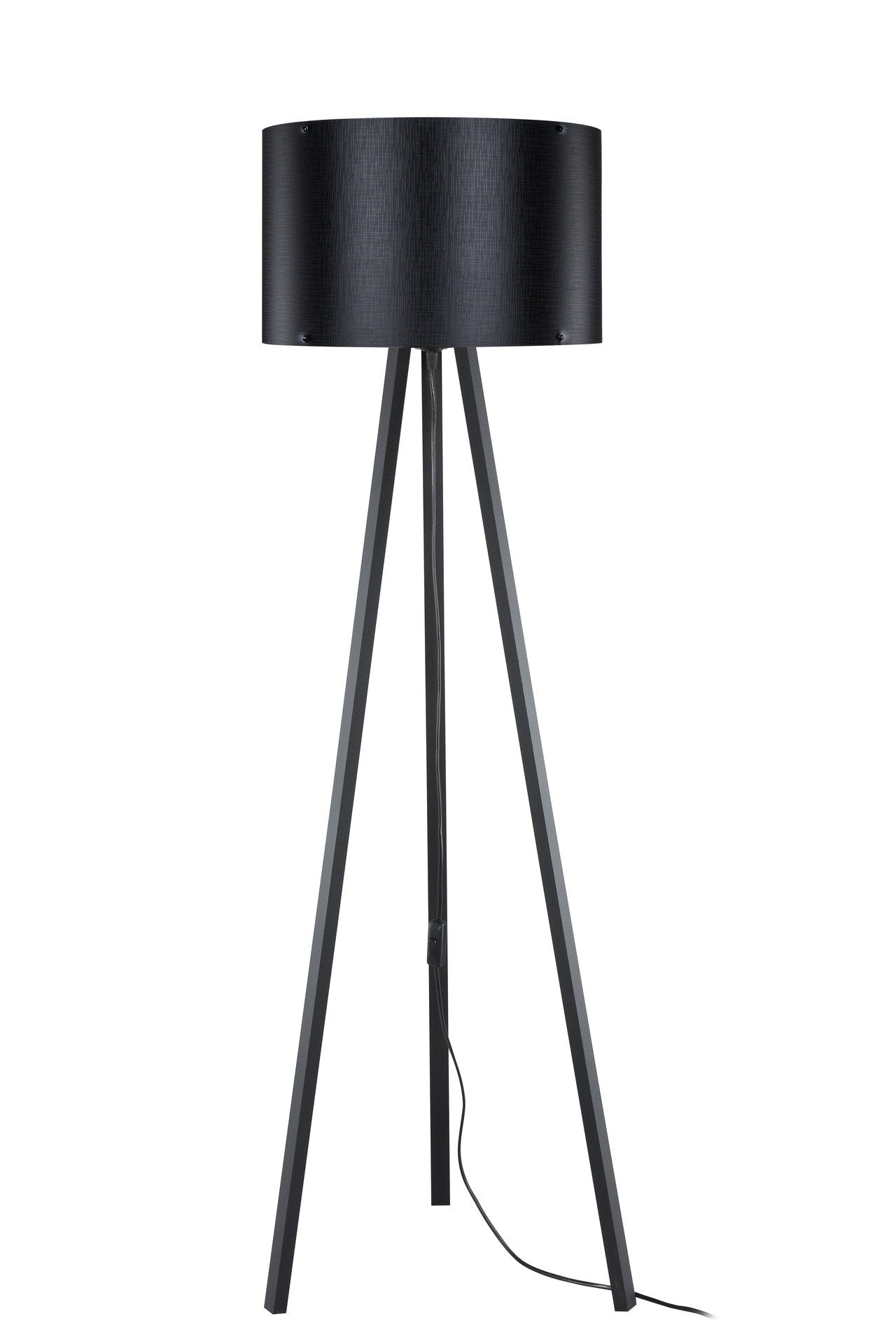 Lampada da terra Piko MDL5134 con piantana e paralume in PVC effetto tessuto nero