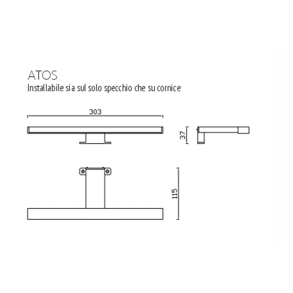 Lampada LED Atos cromata per bagno 5,6 watt