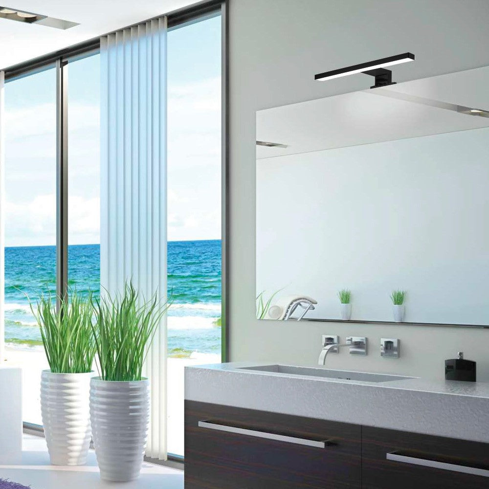 Lampada LED Kyra per bagno 300 mm nera