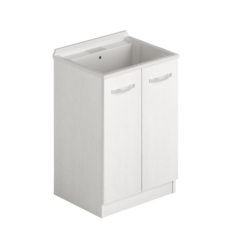 Laundry lavatoio due ante 61x50x86 bianco frassinato