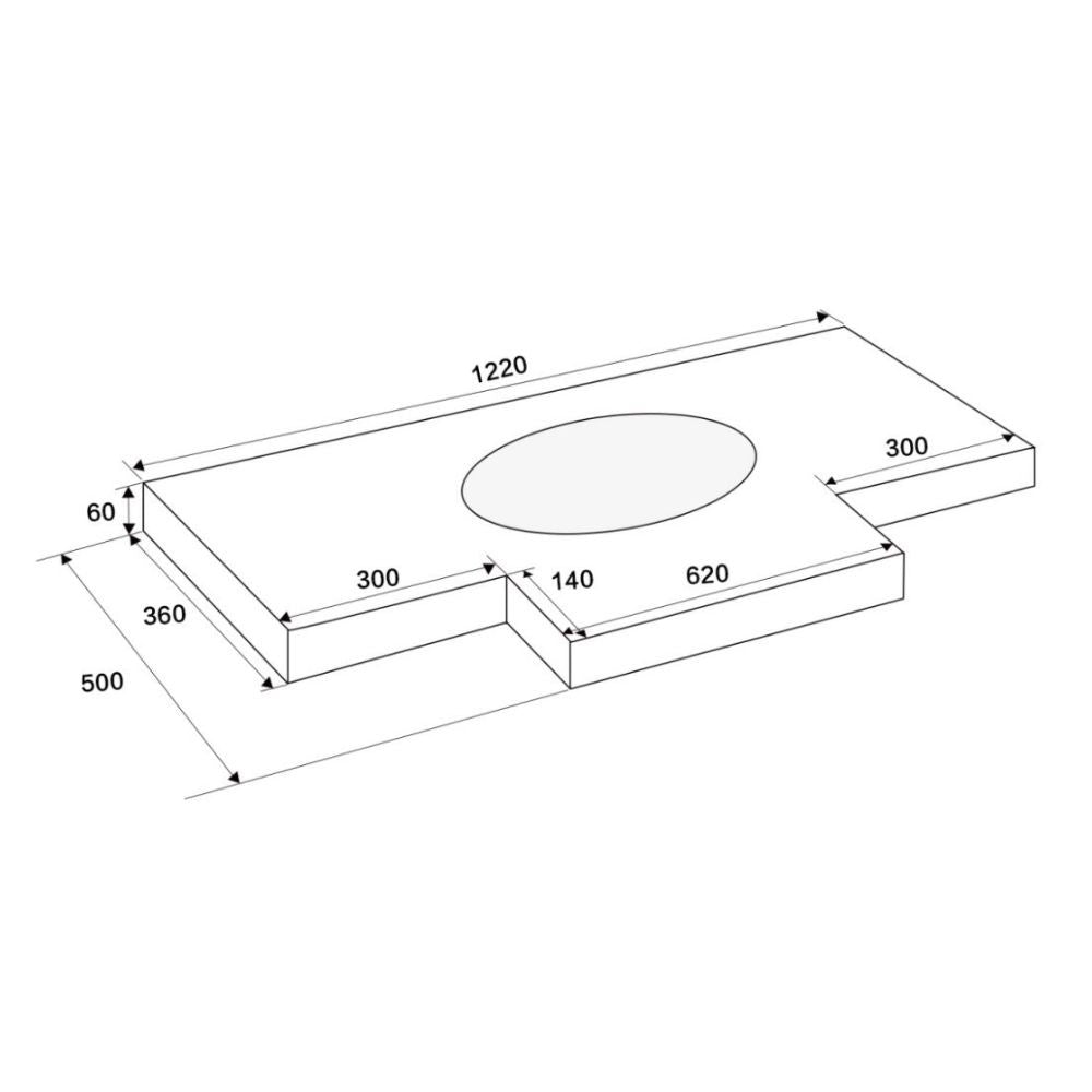 Lavabo da incasso YJ12250 top in pietra sinterizzata e lavabo in ceramica bianco lucido
