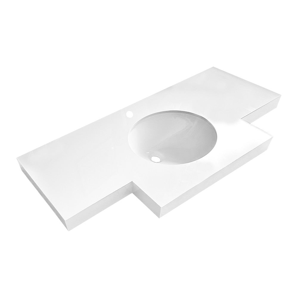 Lavabo da incasso YJ12250 top in pietra sinterizzata e lavabo in ceramica bianco lucido