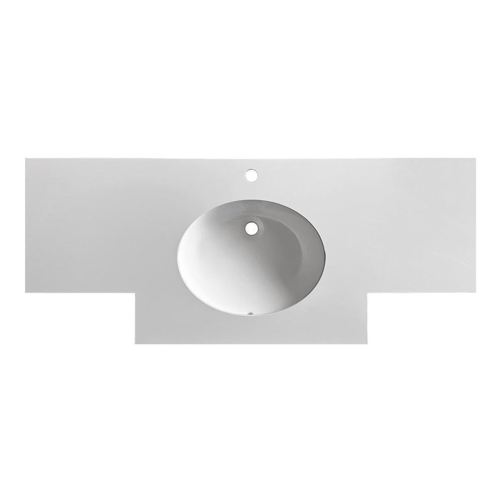 Lavabo da incasso YJ12250 top in pietra sinterizzata e lavabo in ceramica bianco lucido