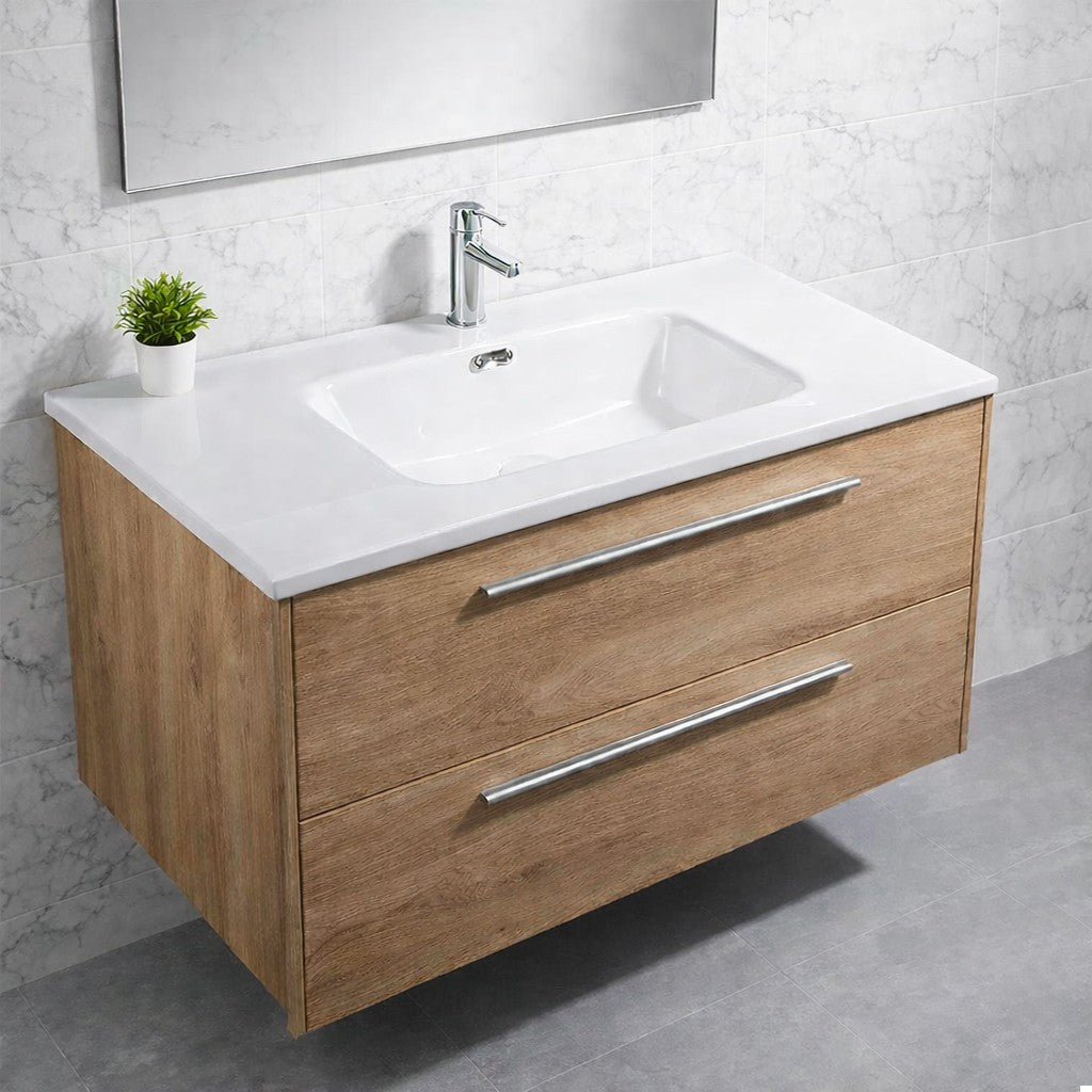 Lavabo incasso Bulnes100 in ceramica bianco lucido 101x46.5 cm.