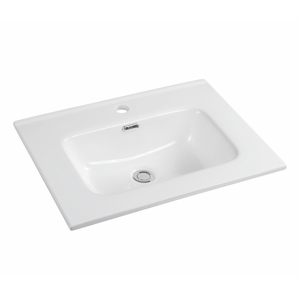 Lavabo incasso Bulnes60 in ceramica bianco lucido 61x46.5 cm.
