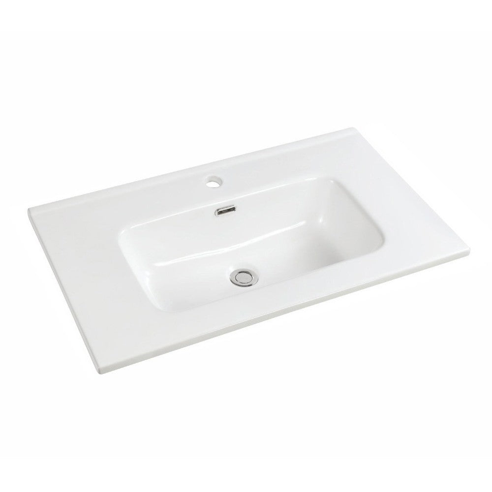 Lavabo incasso Bulnes70 in ceramica bianco lucido 71x46.5 cm.