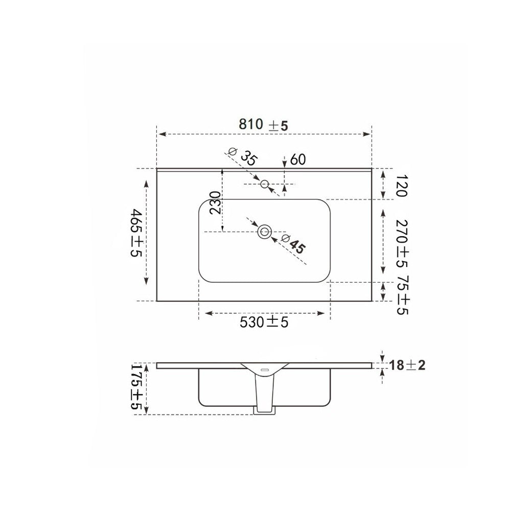 Lavabo incasso Bulnes80 in ceramica bianco lucido 81x46.5cm.