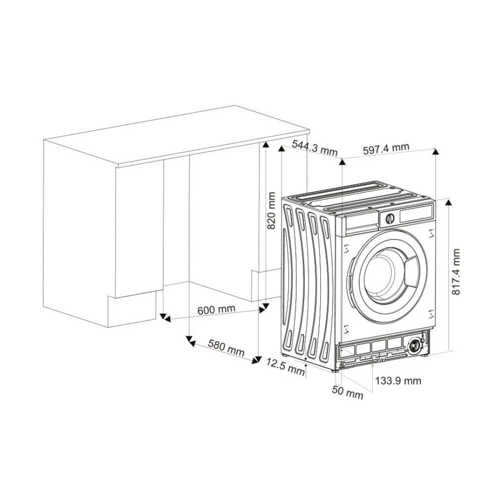 Lavatrice da incasso Daewoo WMIC84XWB1IT 1400 giri 8 kg. bianco classe B
