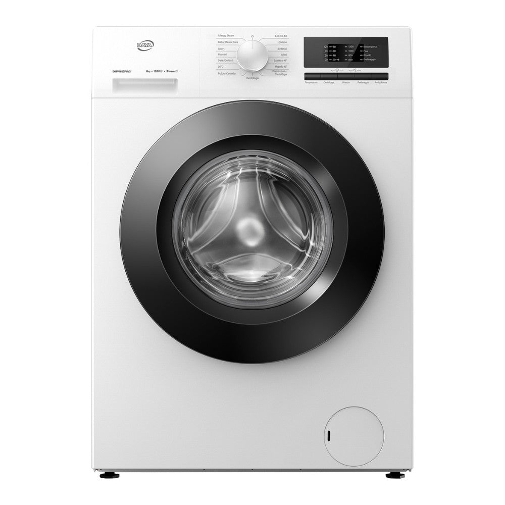 Lavatrice Daya DHW812IVA3 carica frontale 8 kg. Inverter 12000 giri bianco classe A