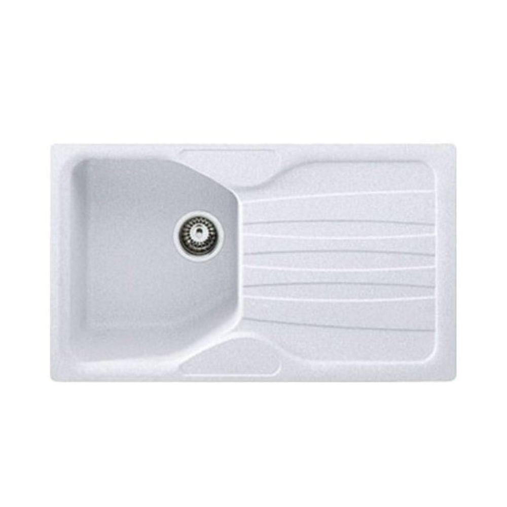 Lavello 1 vasca con gocciolatoio reversibile Franke CUG 611 in fragranite bianco