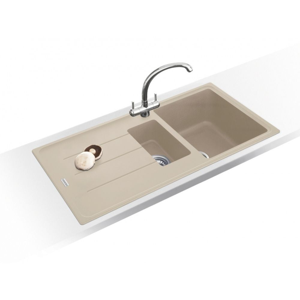 Lavello 1 vasca e mezza Franke BFG651SA con gocciolatoio reversibile 97x50 cm. sahara