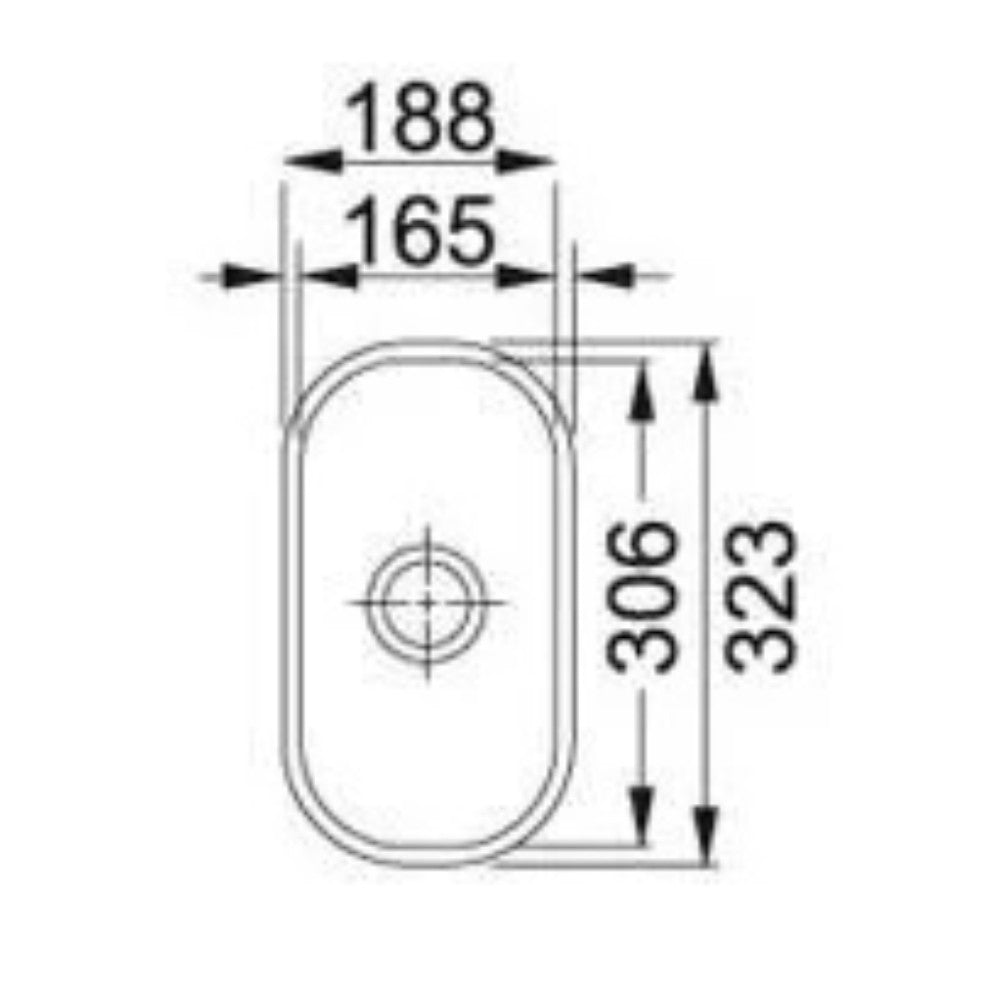 Lavello 1 vasca Franke AMX11016 sottotop inox satinato 18.8x32.3 cm.