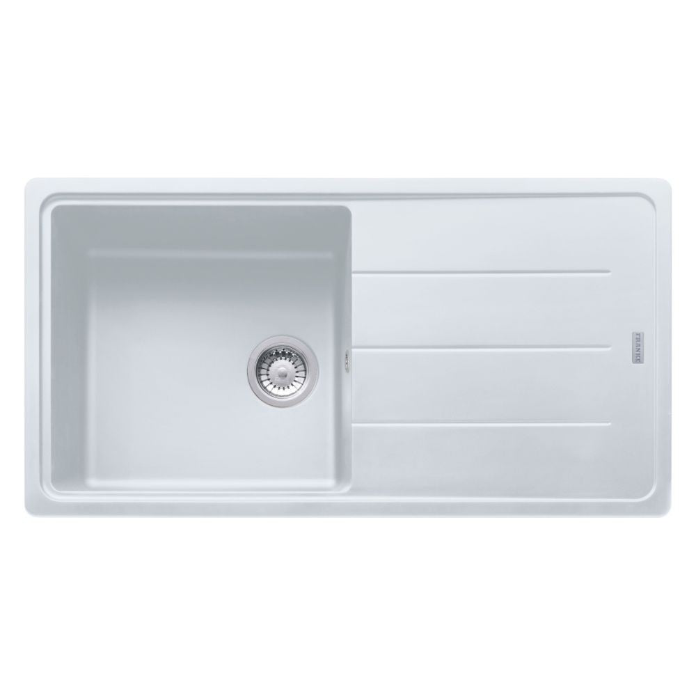 Lavello 1 vasca Franke Boston BFG61197 con gocciolatoio reversibile 97x50 cm. bianco