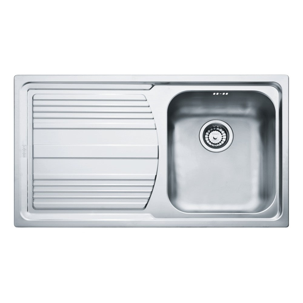 Lavello 1 vasca Franke Logica Line LLL 661-L Dekor 86x50 cm. con gocciolatoio a sinistra inox