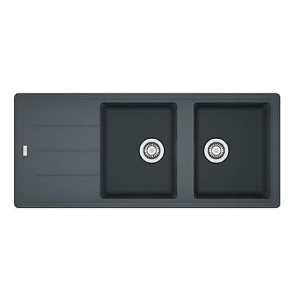 Lavello 2 vasche Franke Boston BFG621 con gocciolatoio reversibile in fragranite 116x50 grafite