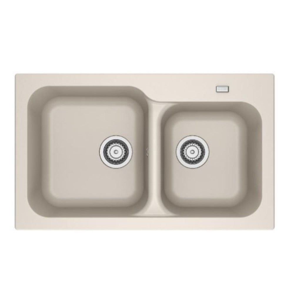 Lavello 2 vasche Franke KID620 incasso in tectonite beige 83x50 cm.