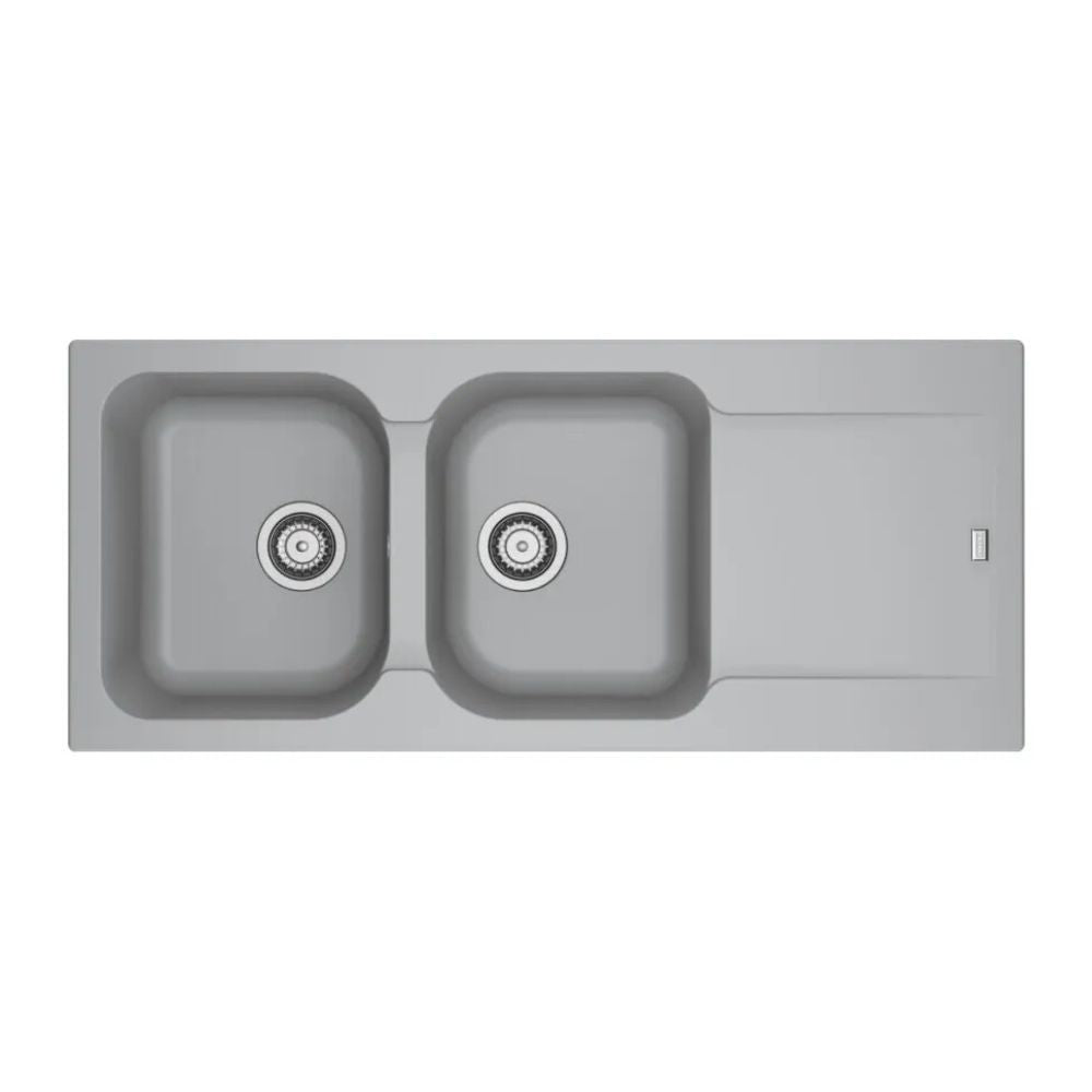 Lavello 2 vasche Franke KID621BE con gocciolatoio reversibile 116x50 cm. grigio