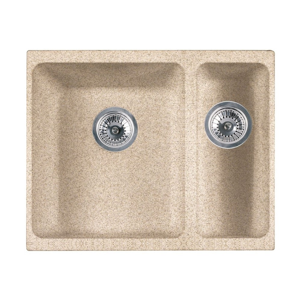 Lavello 2 vasche Franke Kubus KBG 160 sottotop in fragranite avena 55.8x46 cm.