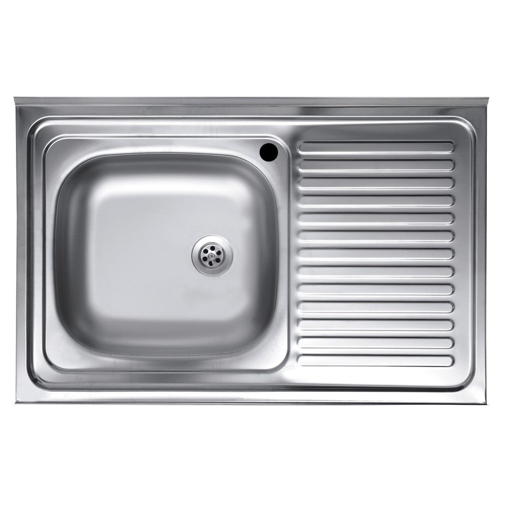Lavello appoggio 80x50 SA216  1 vasca e gocciolatoio destro