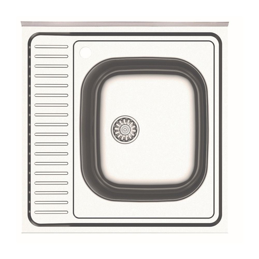 Lavello da appoggio SA24 una vasca 60x60cm. inox