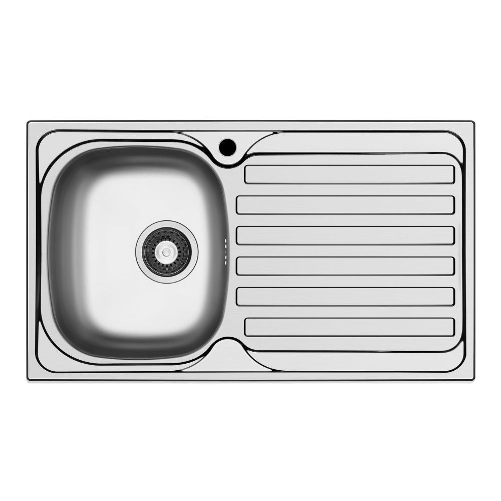 Lavello da incasso Adriatico861 monostampo con 1 vasca sinistra e gocciolatoio destro inox scatolato singolarmente