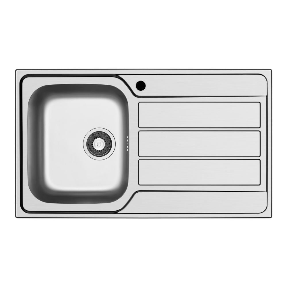 Lavello da incasso Tirreno861 con 1 vasca sinistra con gocciolatoio destro inox scatolato singolarmente