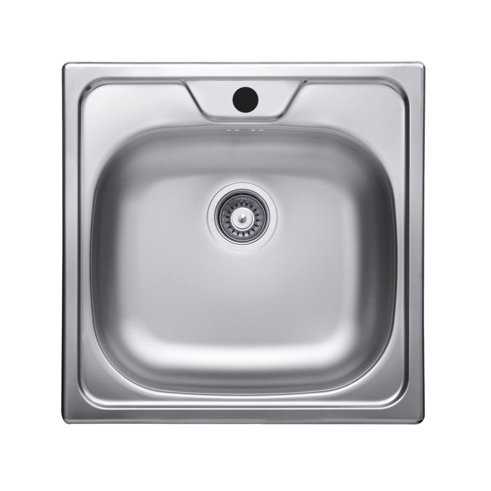 Lavello incasso monostampo N244KR 1 vasca 48x48 cm. inox