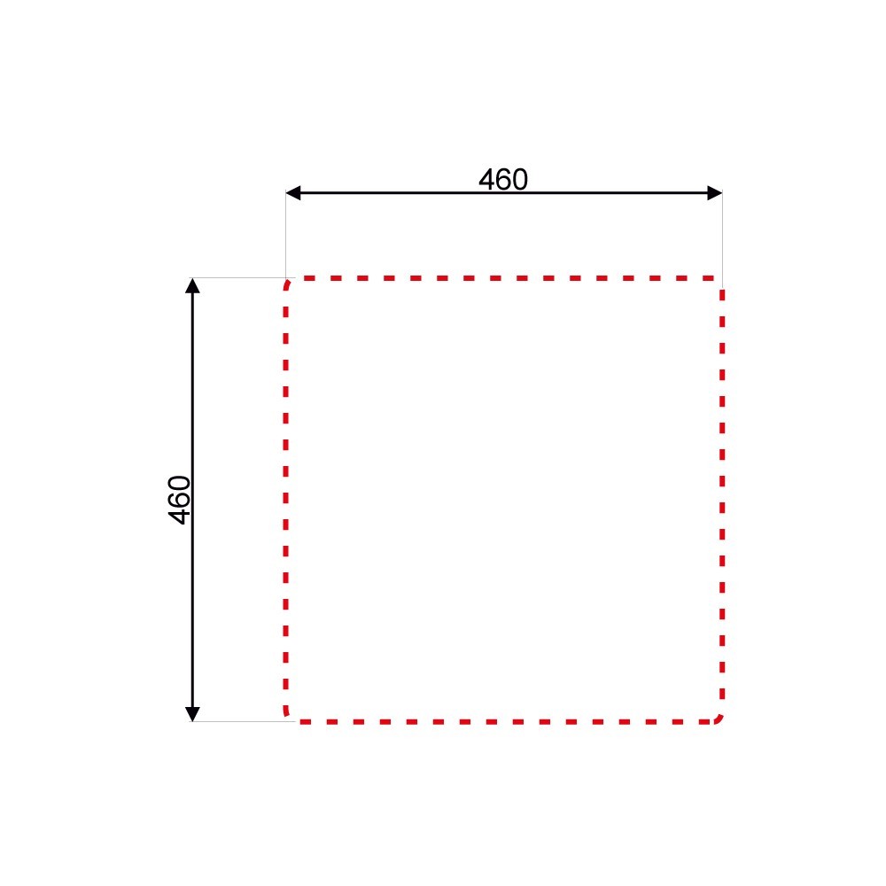 Lavello incasso monostampo N244KR 1 vasca 48x48 cm. inox