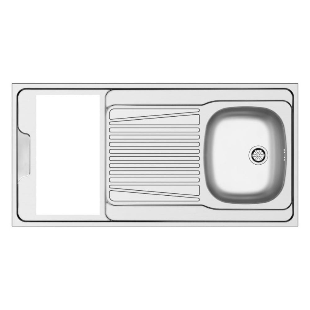 Lavello monoblocco reversibile Indiano120 1 vasca con foro per piano cottura da 30 cm. inox scatolato singolarmente