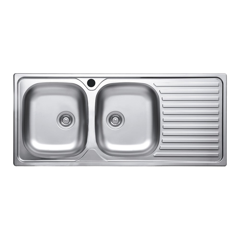 Lavello 116x50 SA138 2 vasche e gocciolatoio destro