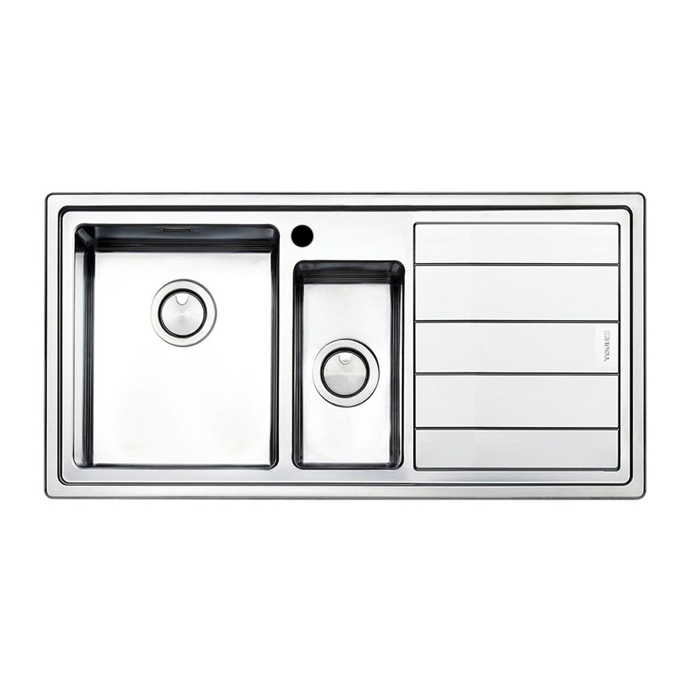 Lavello SAXT332 100x50 cm 1 vasca con vaschetta e gocciolatoio destro