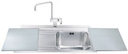 Lavello Smeg LI91ND 90x50 cm 1 vasca con gocciolatoio a destra con vetri neri