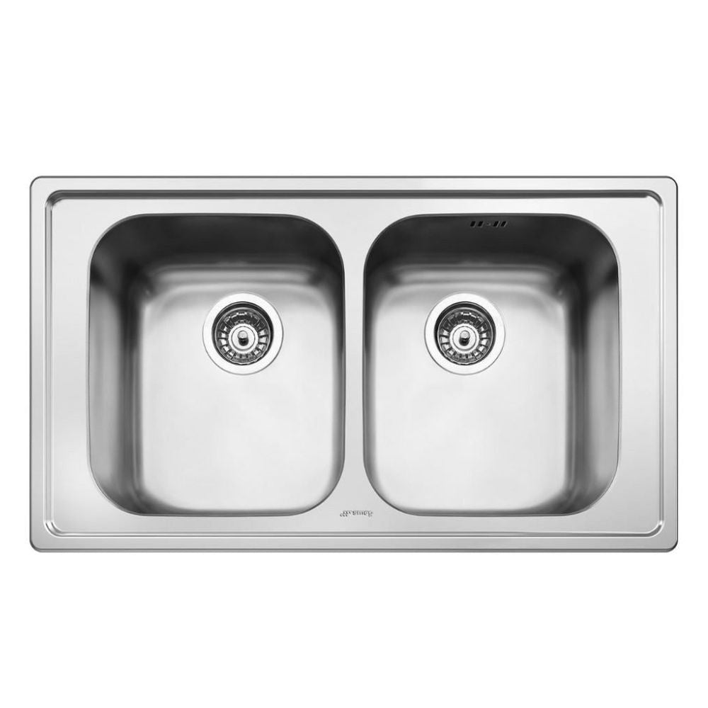 Lavello Smeg LP8622 inox 2 vasche 86x50 cm