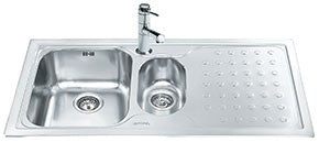 Lavello Smeg LV100D3 1 vasca + 1/2 con gocciolatoio destro 100x50 cm inox