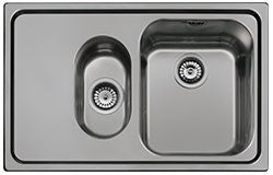 Lavello Smeg SP7915SN 79x50 cm 1+1/2 vasca con gocciolatoio sinistro acciaio inox nero