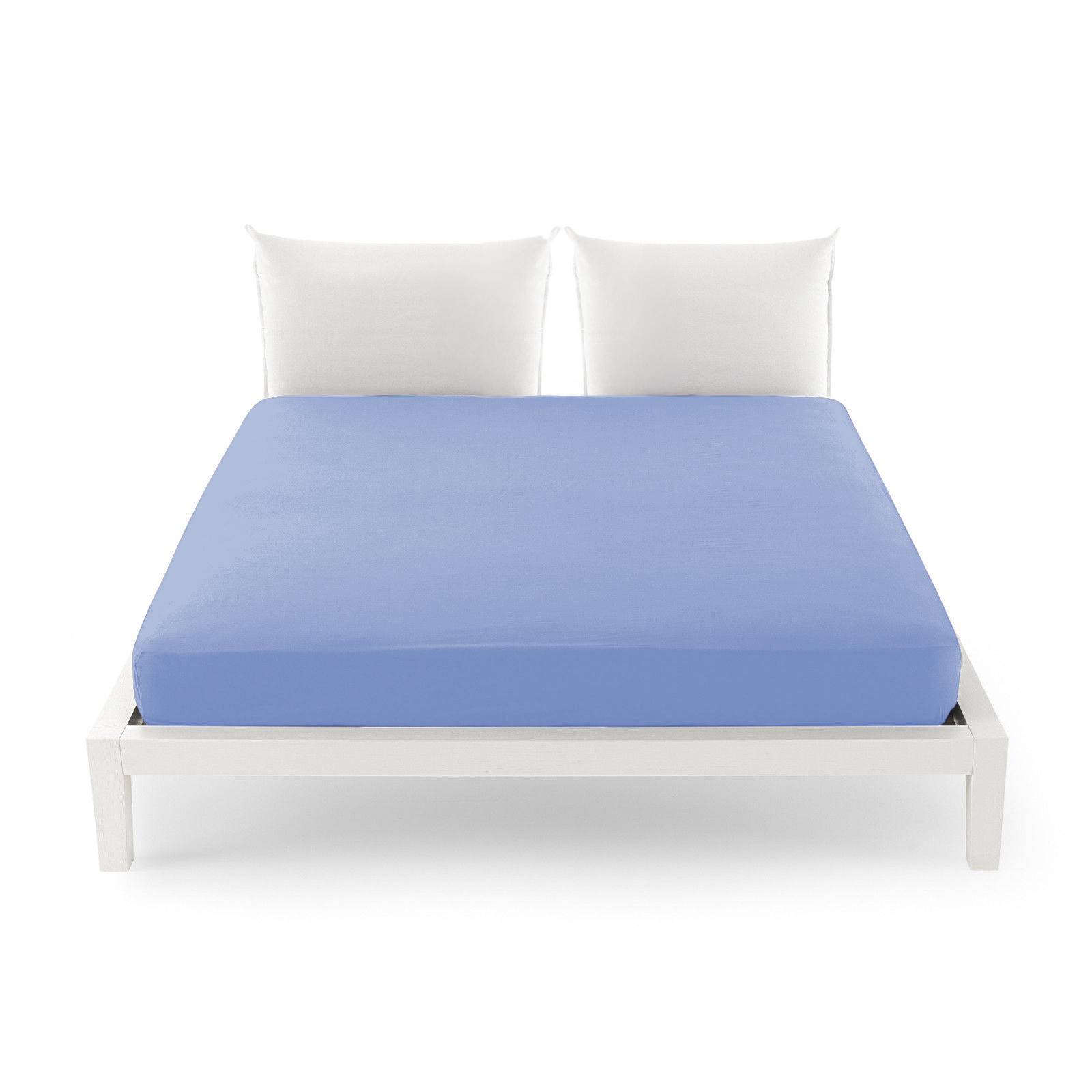 Lenzuolo Sotto Matrimoniale con angoli ed Elastici Due Piazze Tinta Unita Cotone STOCK