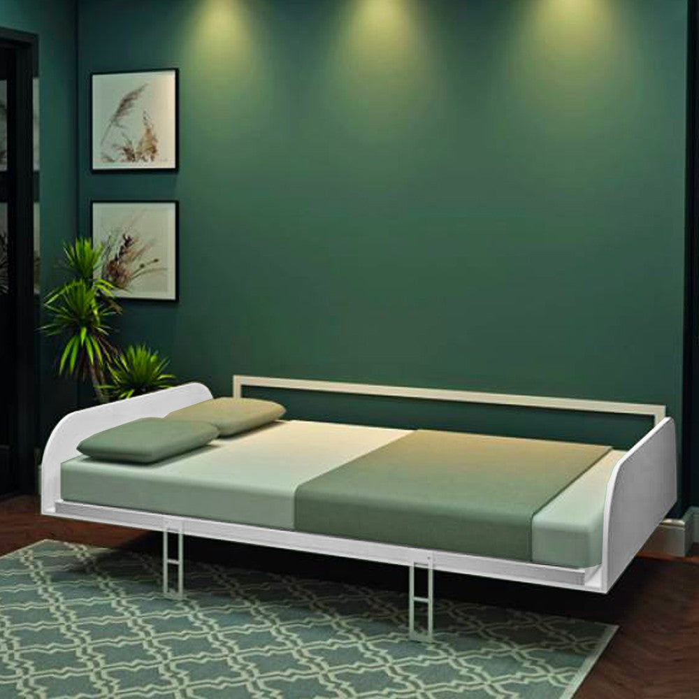 Letto matrimoniale a scomparsa Simple con apertura orizzontale bianco