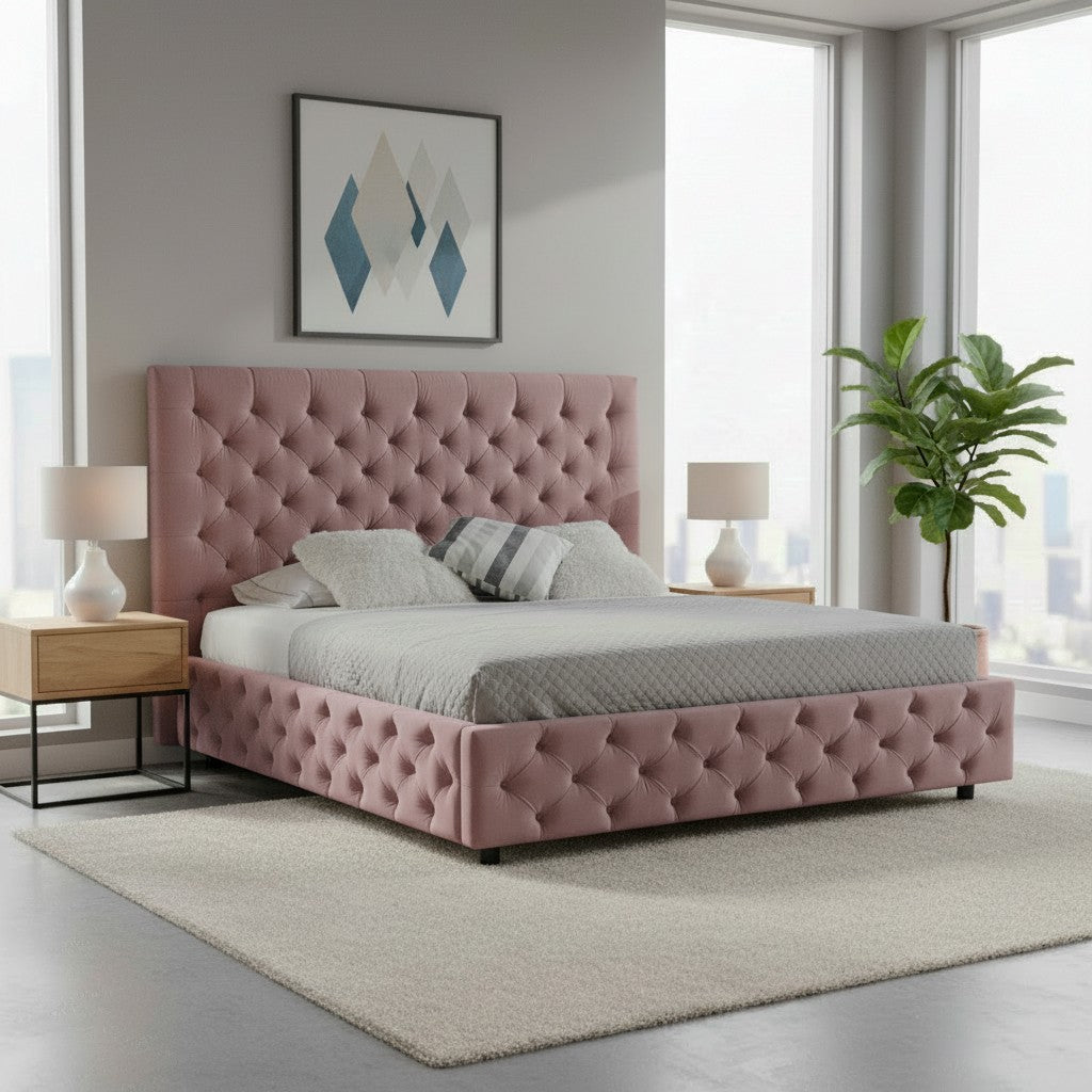 Letto matrimoniale contenitore Sondrio rosa