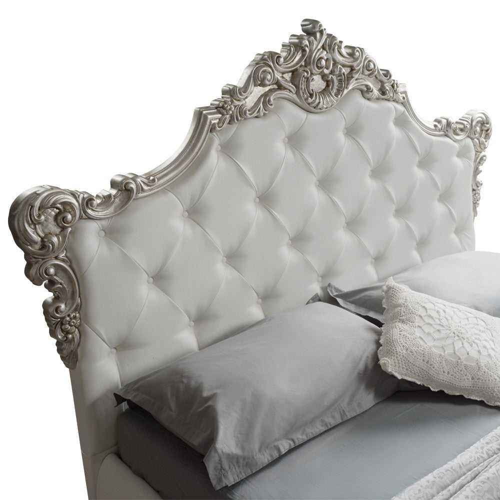 Letto matrimoniale Savoia bianco con contenitore