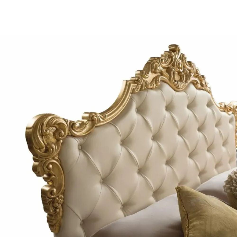 Letto matrimoniale Savoia crema con contenitore