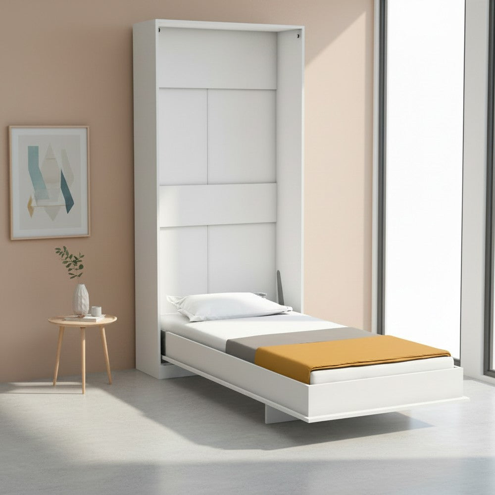 Letto singolo a scomparsa Happy bianco