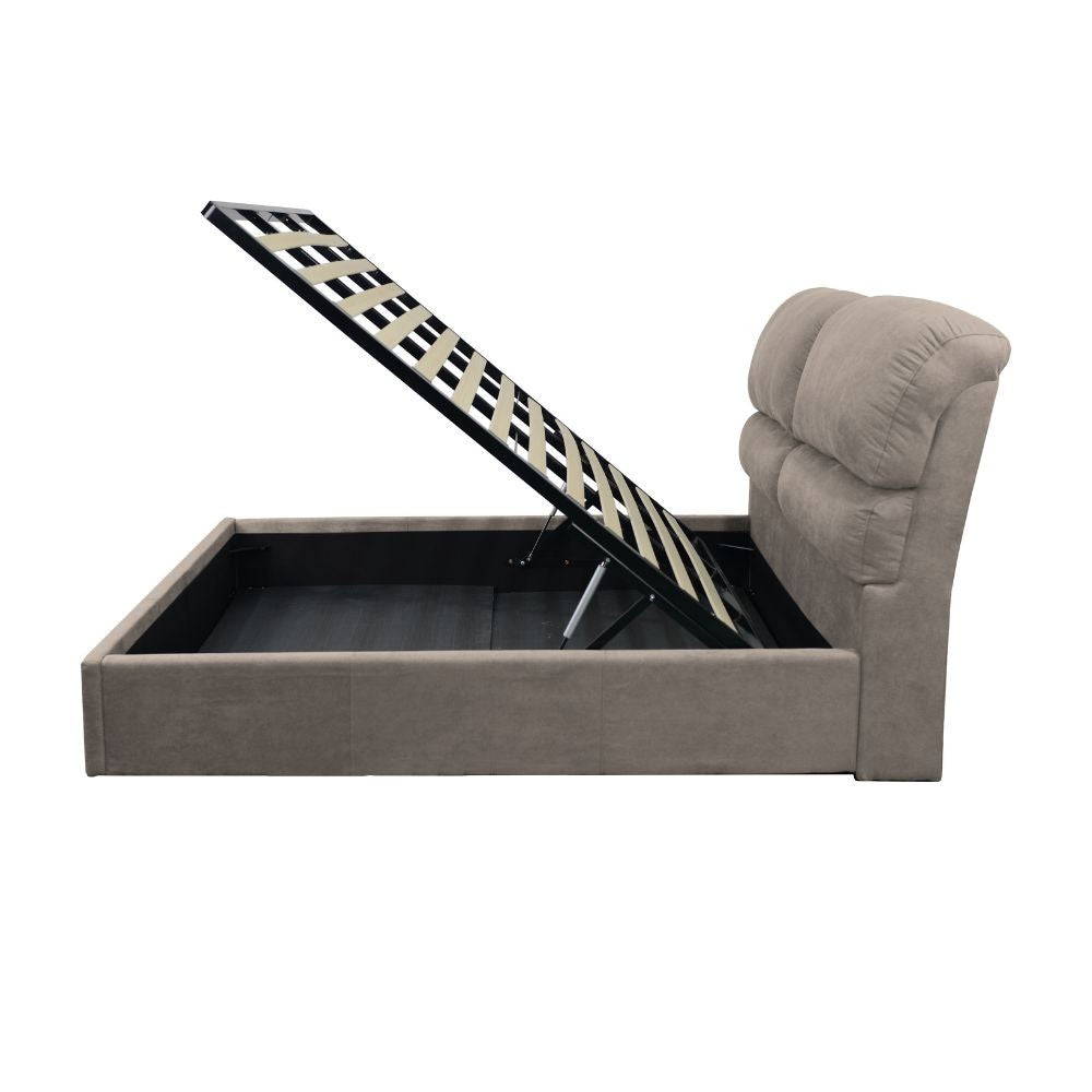 Letto una piazza e mezzo Sofaback contenitore in tessuto Enjoy 03 taupe